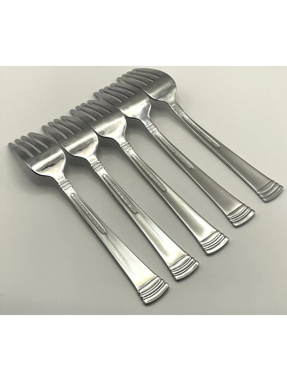 (5) Reed And Barton HOLBROOK Stainless 18/10 Korea Salad Fork Lot ~ 7.25”